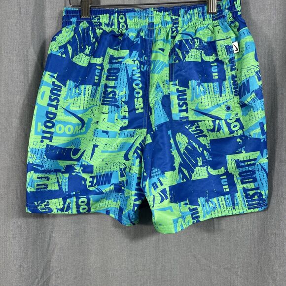 Nike Just Do It Swoosh Print Drawstring Volley Swim Shorts M Green NESSA558-001 - Picture 3 of 8